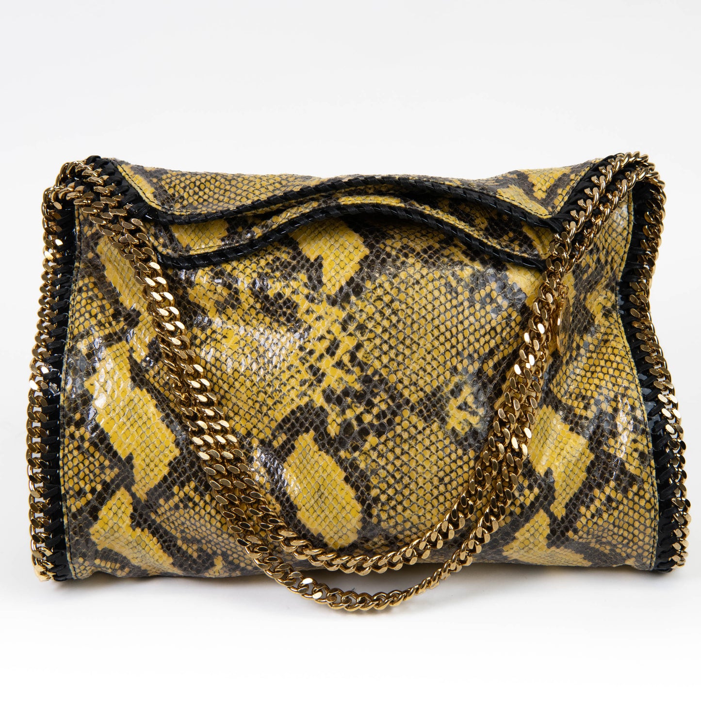 Stella McCartney Yellow Eco Python Falabella Fold Over Tote