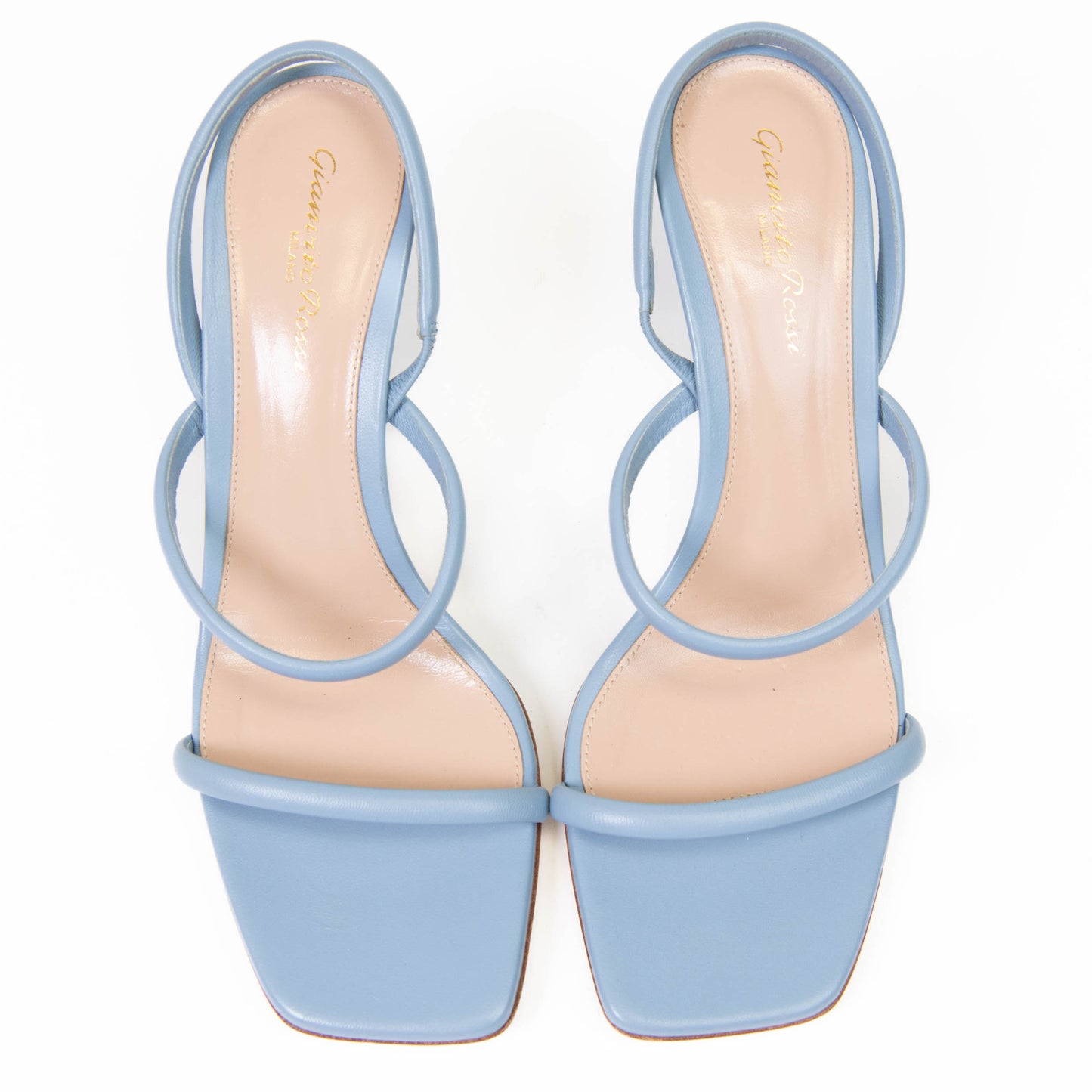 Gianvito Rossi Pale Blue Leather Slingback Heels Size 38.5