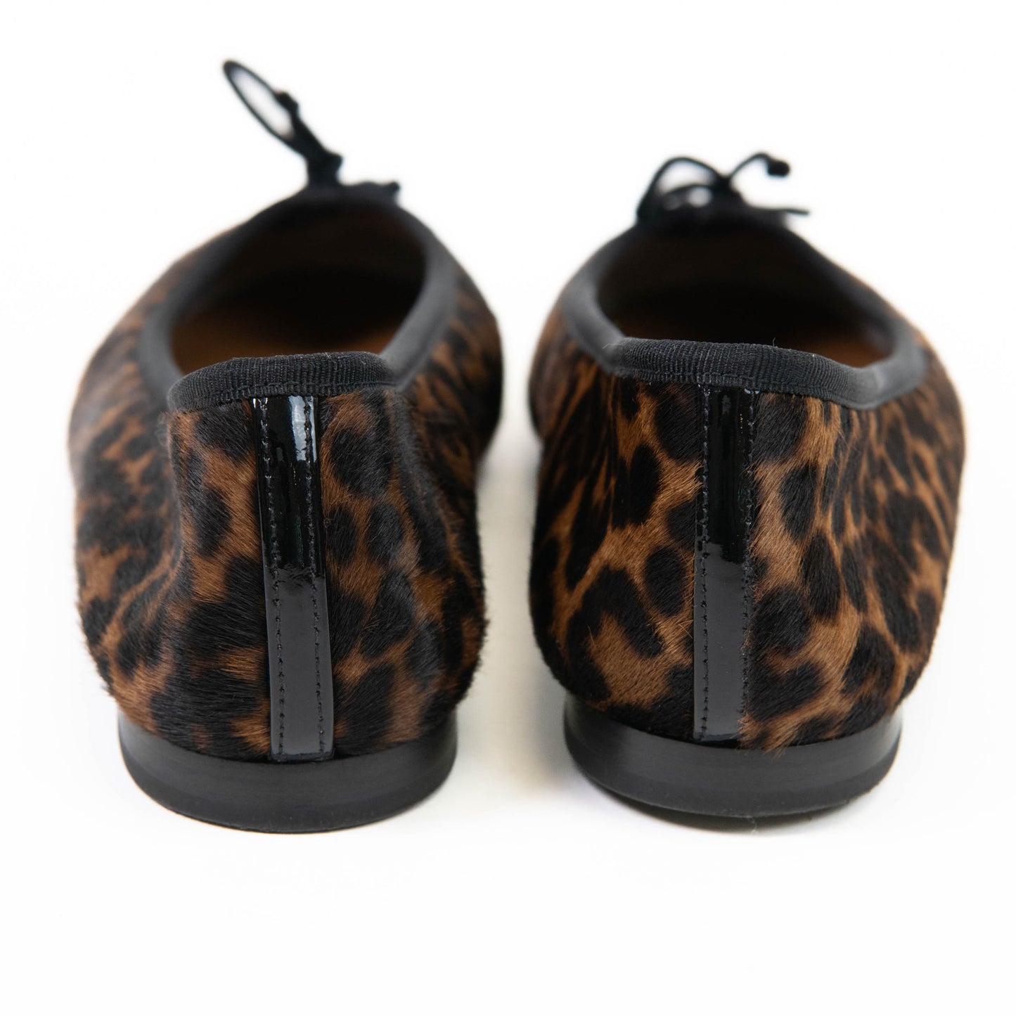 Margaux The Demi Ballet Flats in Cheetah Haircalf Brown Bow Slip On 37
