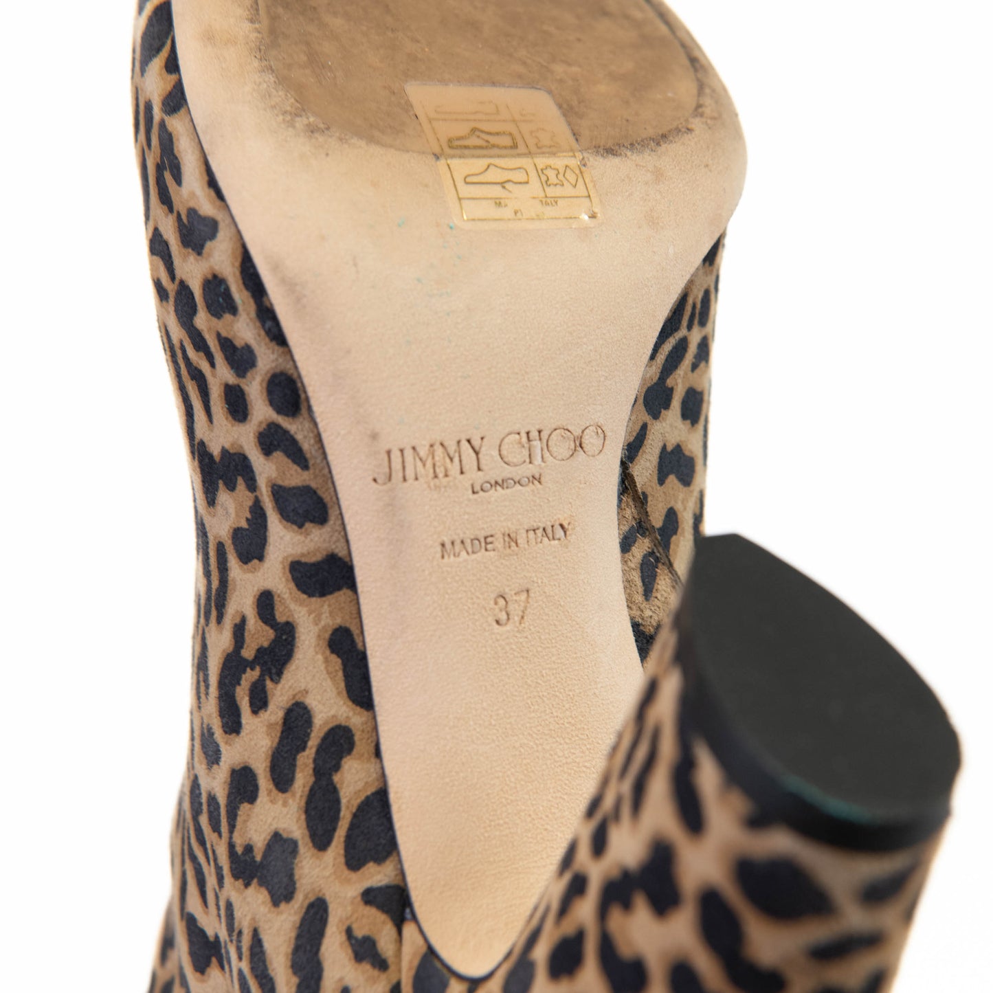 Jimmy Choo Mirren Calf Hair Leopard Print Fur Side Zip Fur Ankle Boot 37