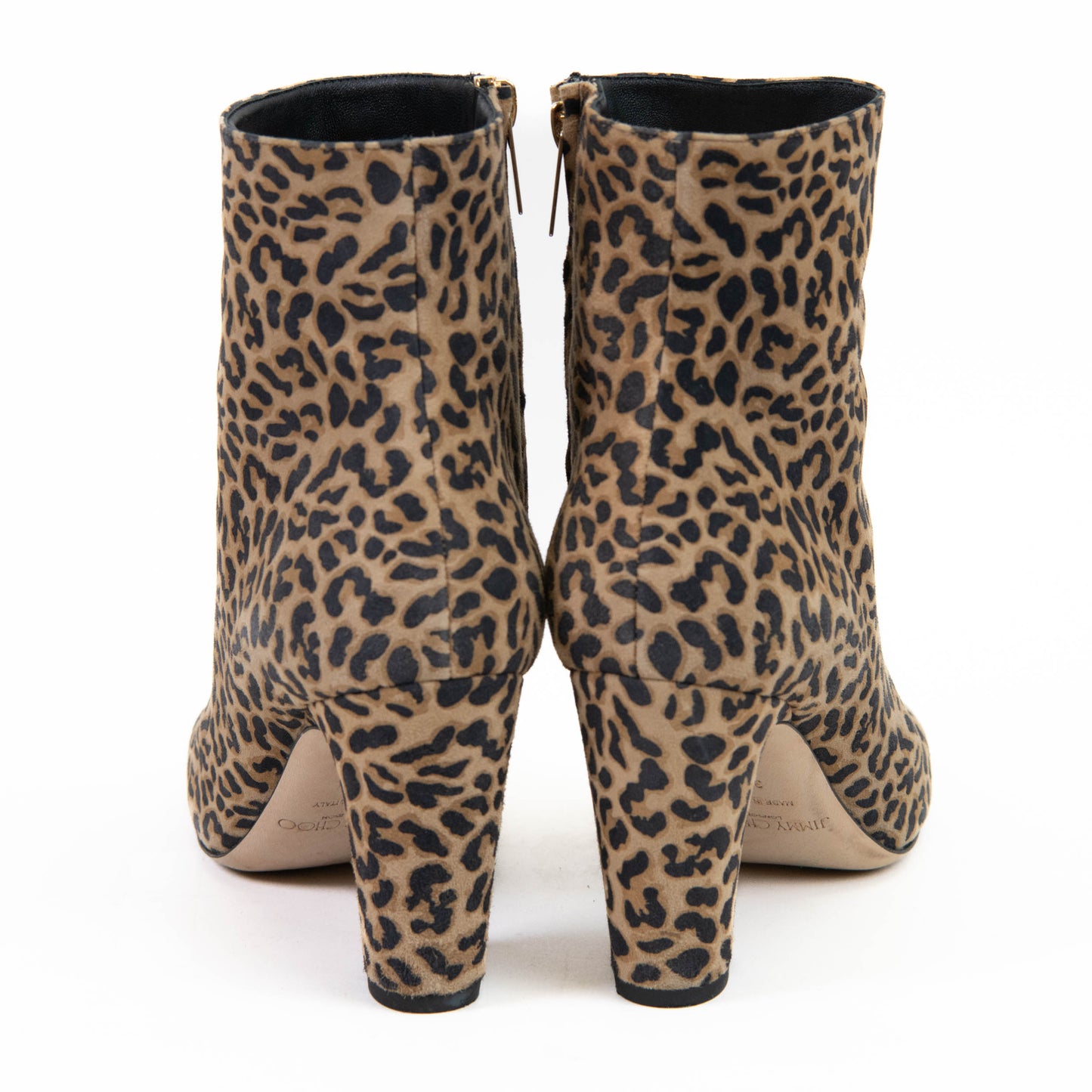Jimmy Choo Mirren Calf Hair Leopard Print Fur Side Zip Fur Ankle Boot 37