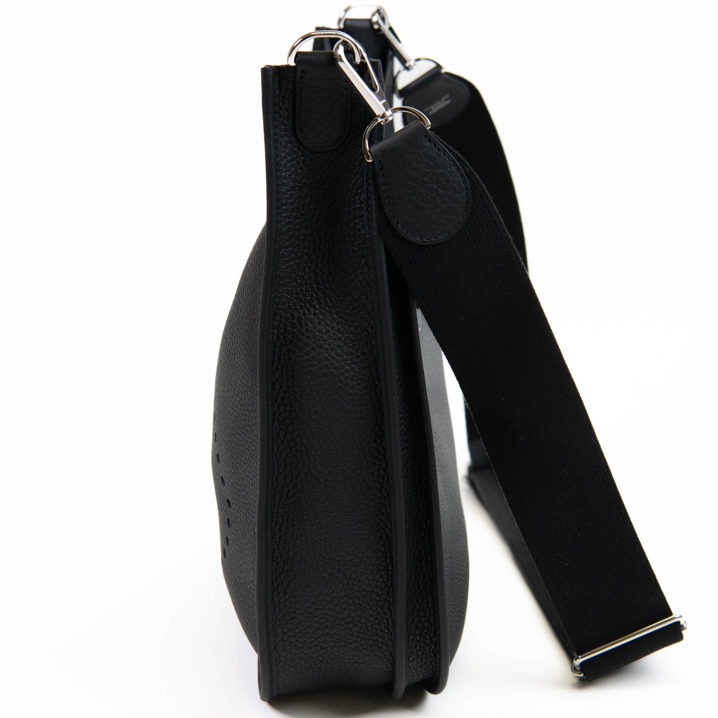 Hermès Black Clemence Evelyne III PM Bag Palladium Hardware