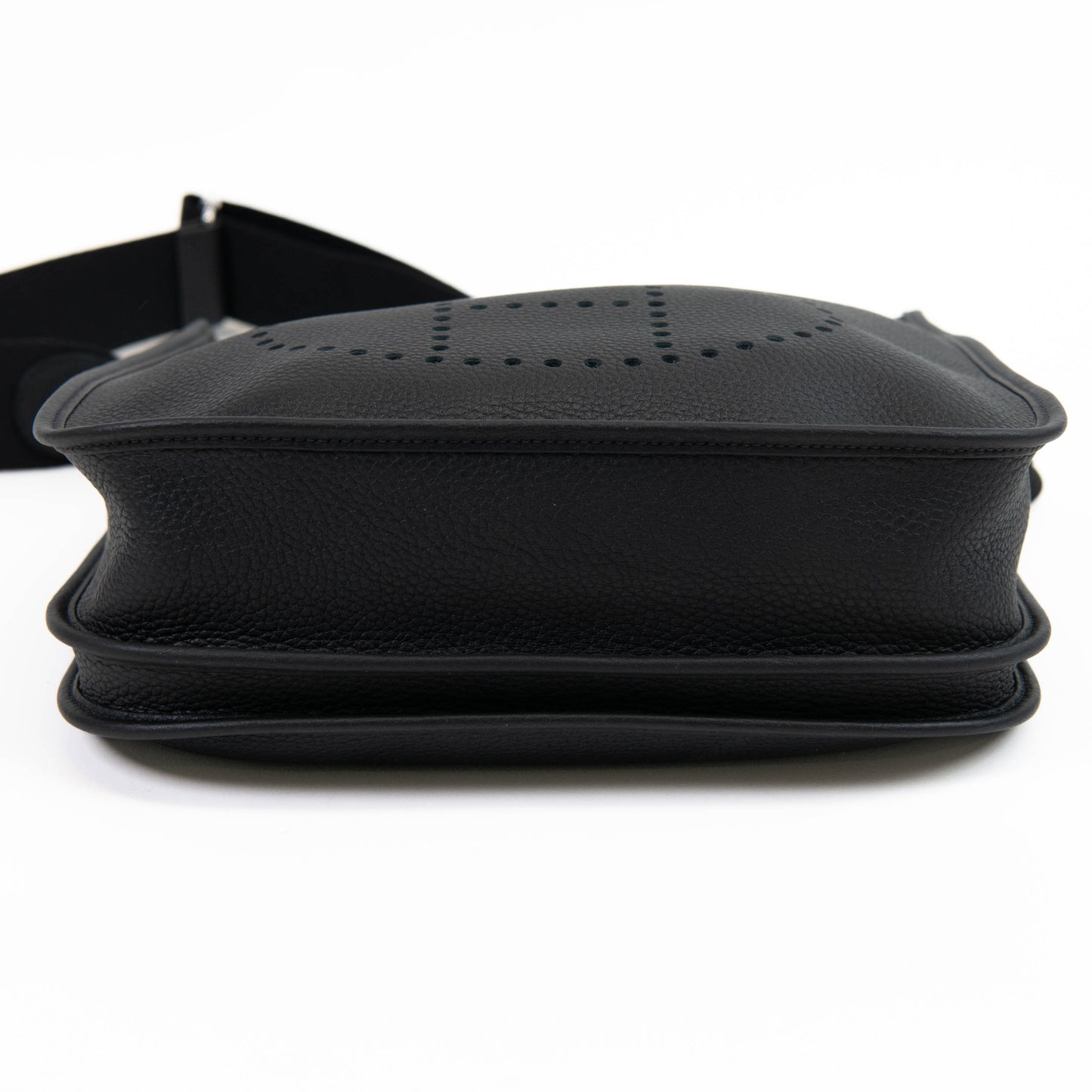 Hermès Black Clemence Evelyne III PM Bag Palladium Hardware