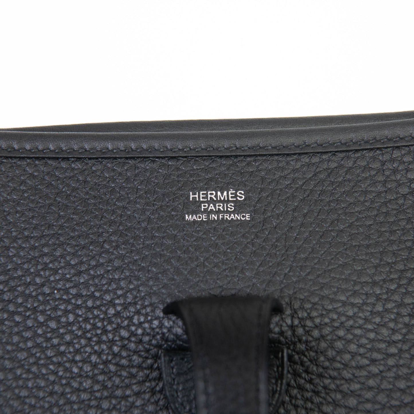 Hermès Black Clemence Evelyne III PM Bag Palladium Hardware