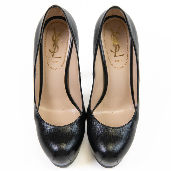 Yves retailer Saint Laurent YSL Tribtoo Black Patent Leather Heels Size 36/US 6