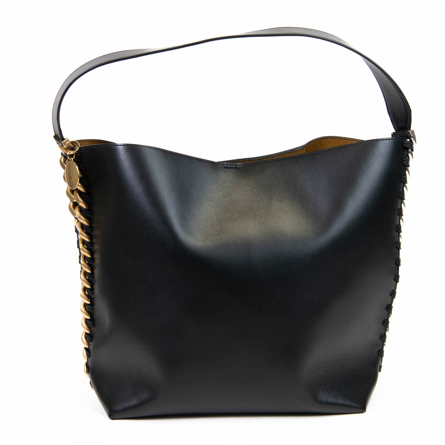 Stella McCartney Black Vegan Leather Frayme Hobo Bag
