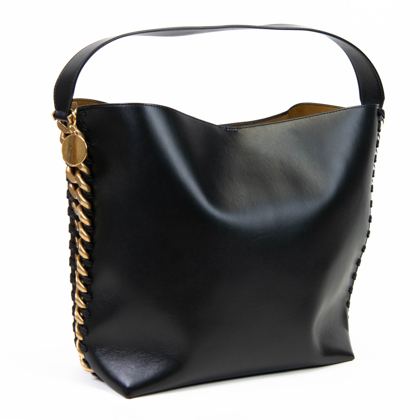 Stella McCartney Black Vegan Leather Frayme Hobo Bag