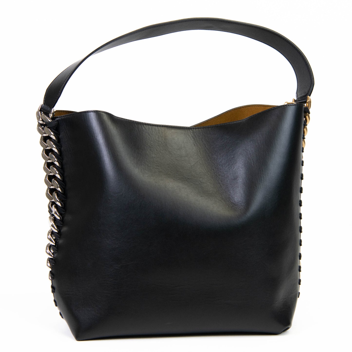 Stella McCartney Black Vegan Leather Frayme Hobo Bag