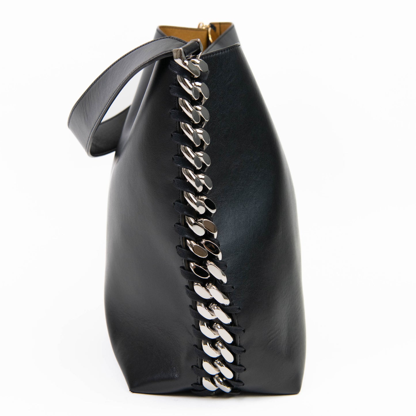 Stella McCartney Black Vegan Leather Frayme Hobo Bag
