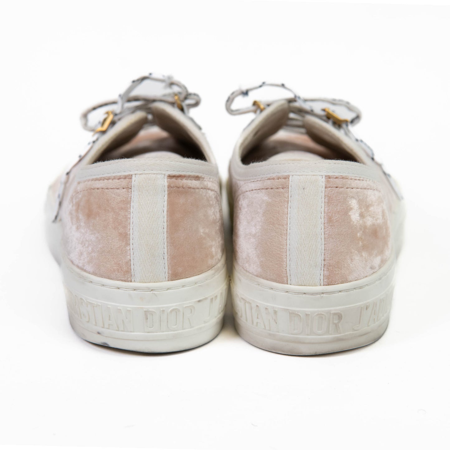 Christian Dior Pink Velvet Walk'N'Dior Low Top Sneakers 38
