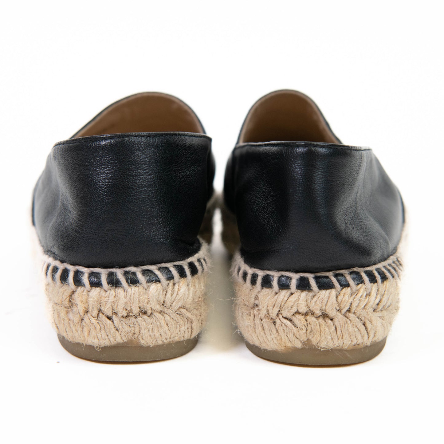 Chanel Black Lambskin CC Espadrilles Size 35