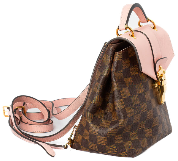 Louis Vuitton Damier Ebene Canvas & Pink Leather Clapton Backpack – On Que  Style