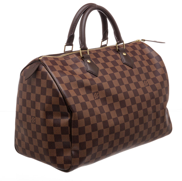 Louis Vuitton Speedy Bandouliere Damier Ebene 30 Brown in Canvas/Leather  with Brass - US