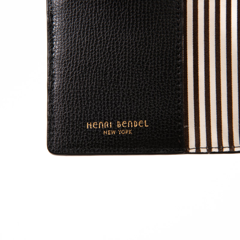 Henri Bendel Black Leather Passport Cover