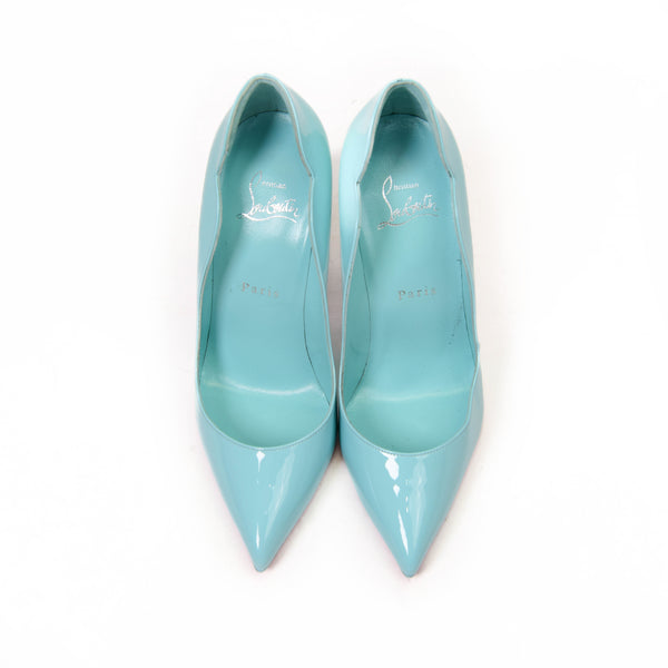 Christian Louboutin Tiffany Blue Patent Hot Chick Heels Size 37