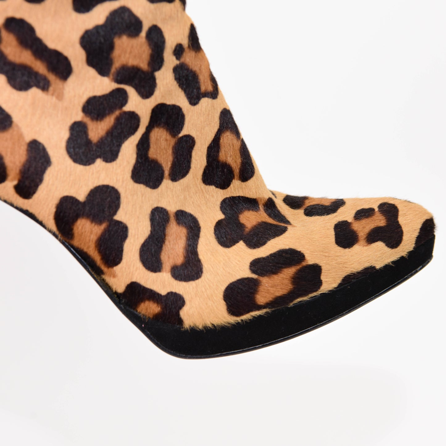 Stuart Weitzman Brown Leopard Print Ponyhair Boots Size 8.5