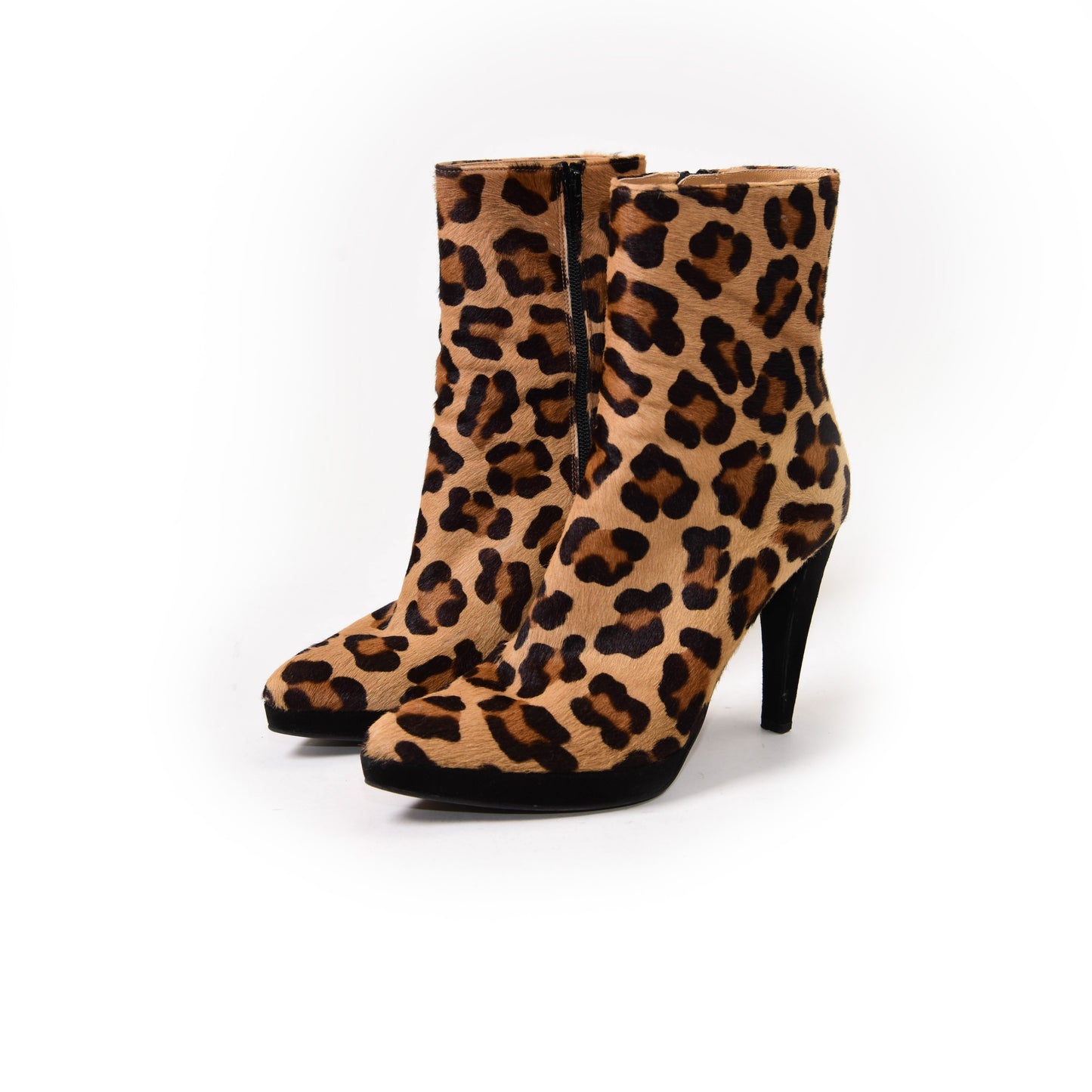 Stuart Weitzman Brown Leopard Print Ponyhair Boots Size 8.5