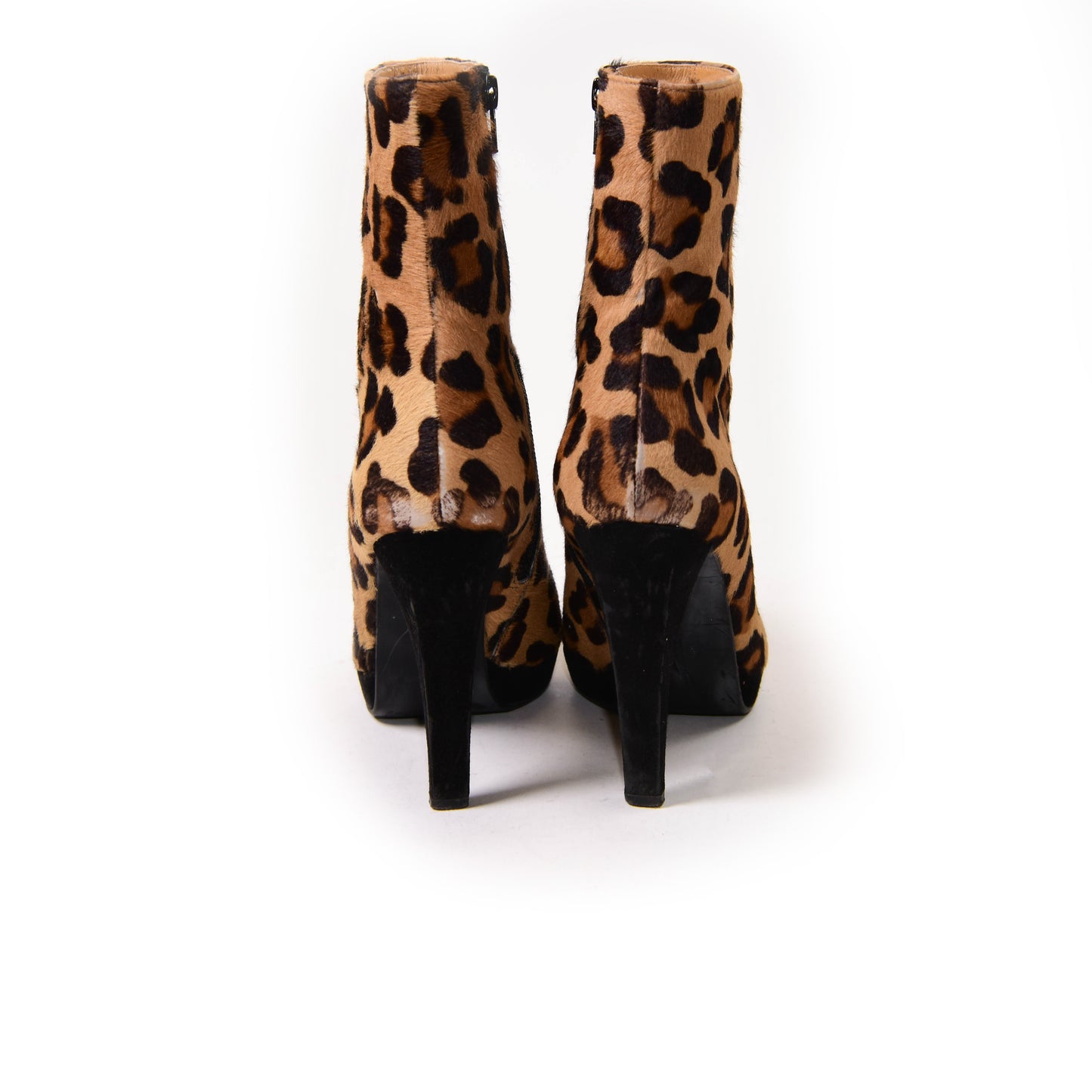 Stuart Weitzman Brown Leopard Print Ponyhair Boots Size 8.5