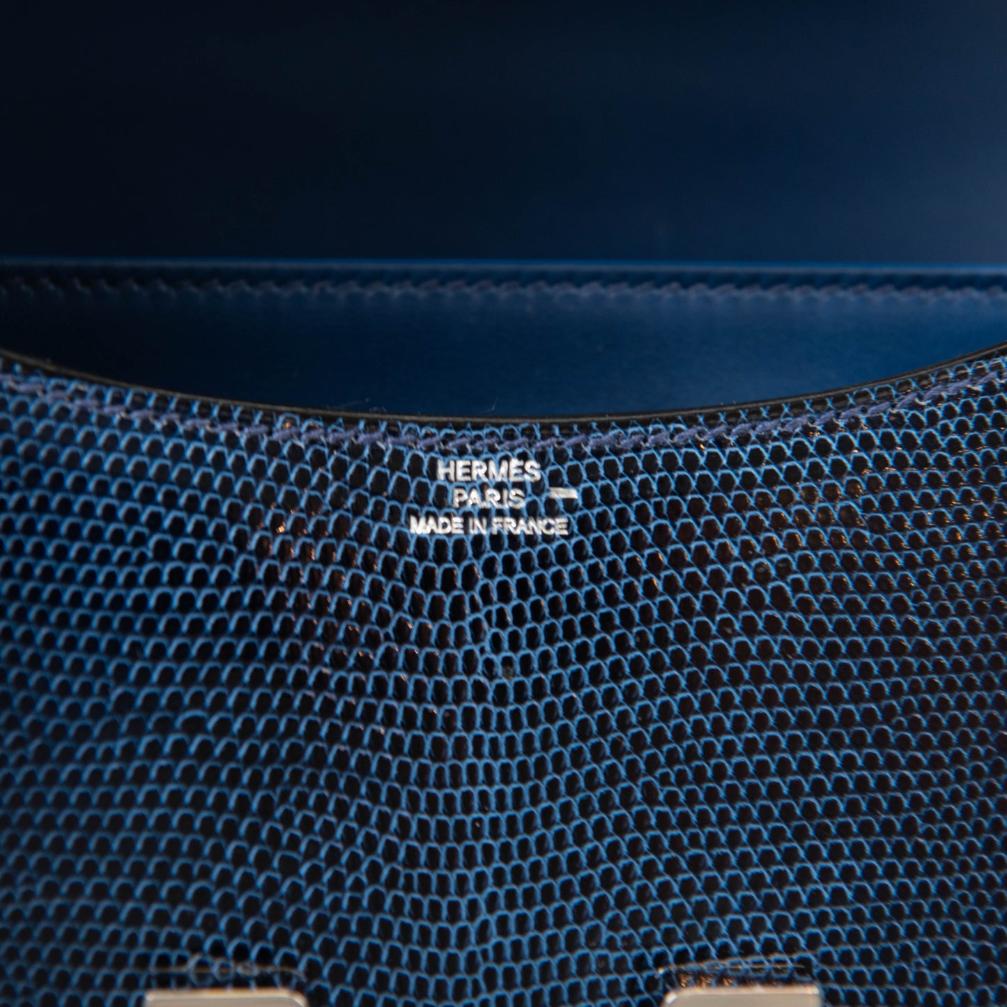 Hermes Bleu de Malte Lizard Constance 18 Palladium Hardware