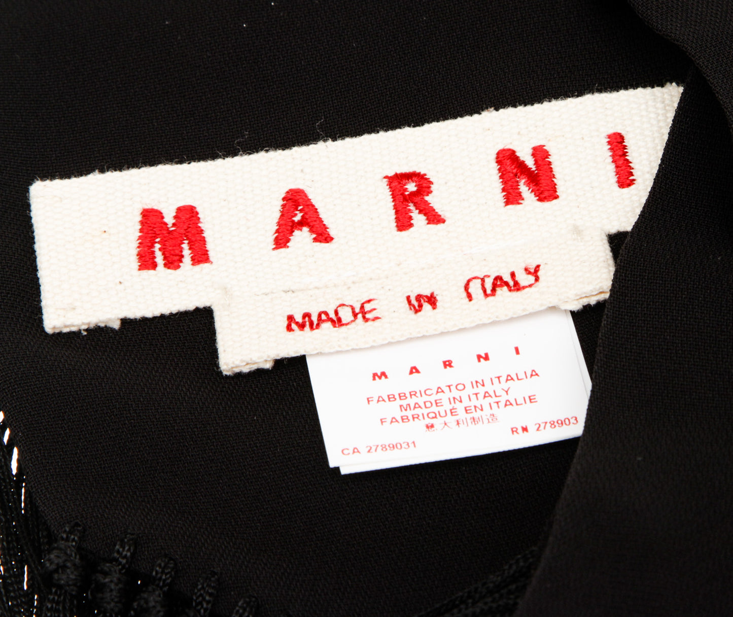 Marni Black Fringe Scarf