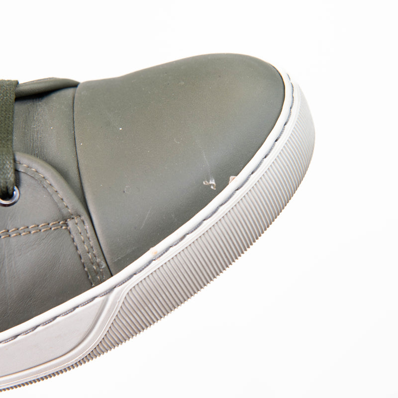 Lanvin Men's Green Cap-Toe Napa Leather Low-Top Sneakers Size 11