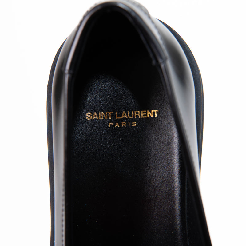 Men's Saint Laurent Black Leather Teddy 10 Penny Loafers Size 43
