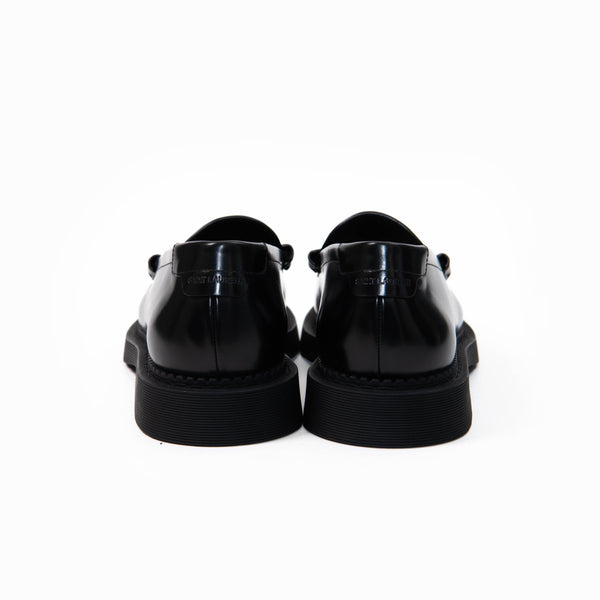 Men's Saint Laurent Black Leather Teddy 10 Penny Loafers Size 43