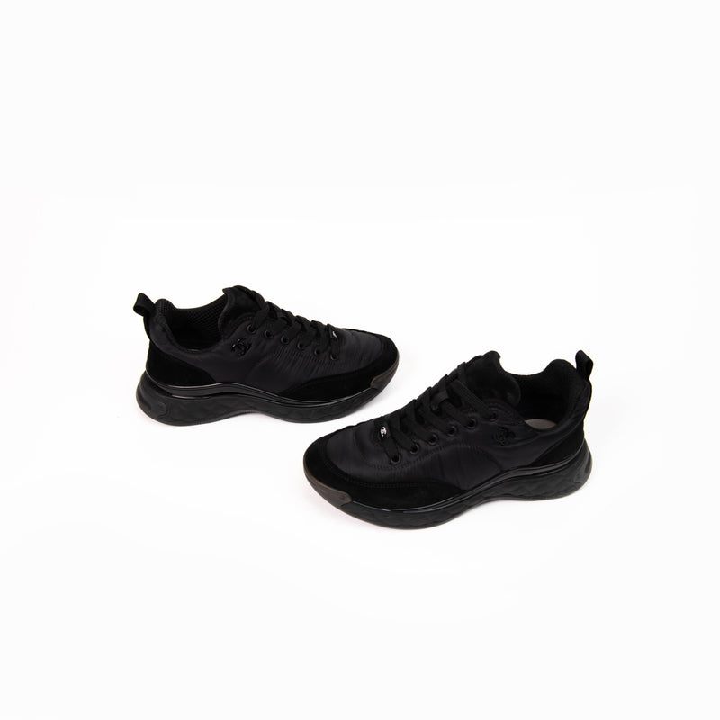 Chanel Black Nylon Sneakers Size 38