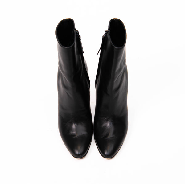 Manolo Blahnik Black Leather Boots Size 36.5
