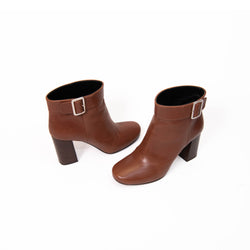Prada Brown Leather Buckle Boots Size 36.5