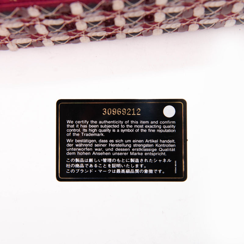 Chanel 2020 Tweed Burgundy Small Evening Flap Bag