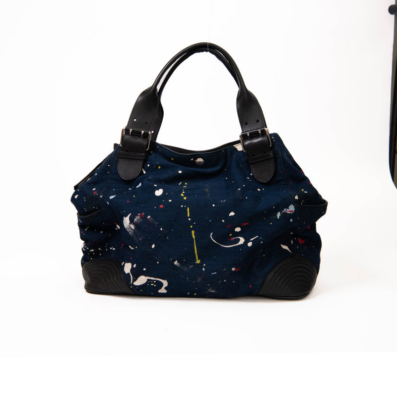 Alexander McQueen Blue Denim Paint Splatter Jacket Bag