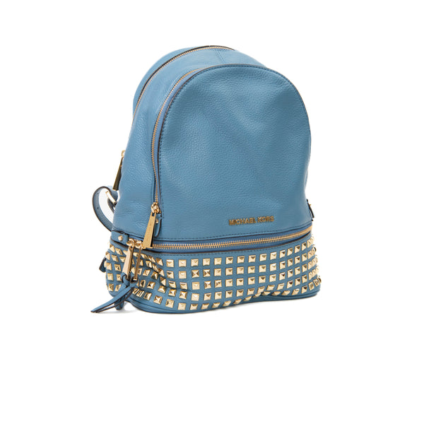 Michael Kors Blue Leather Rhea Studded Backpack