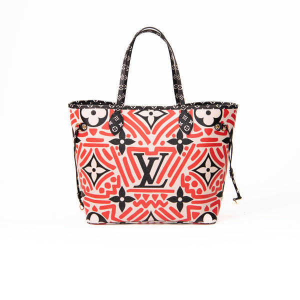 Louis Vuitton Red, Black, and White Giant Monogram Crafty Coated Canvas Neverfull GM