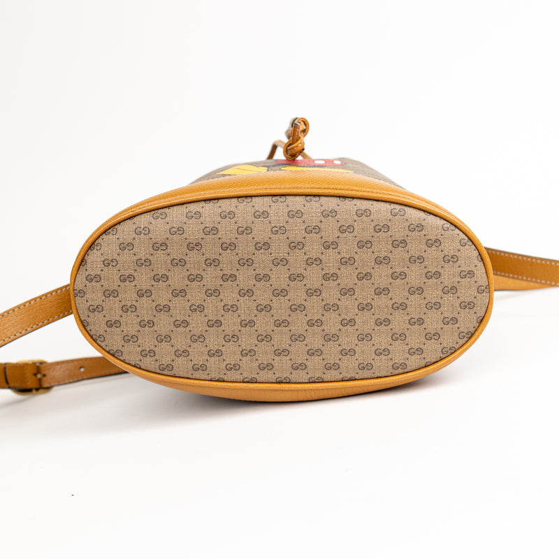 Gucci Disney x GG Tan Brown Mickey Mouse Bucket Bag