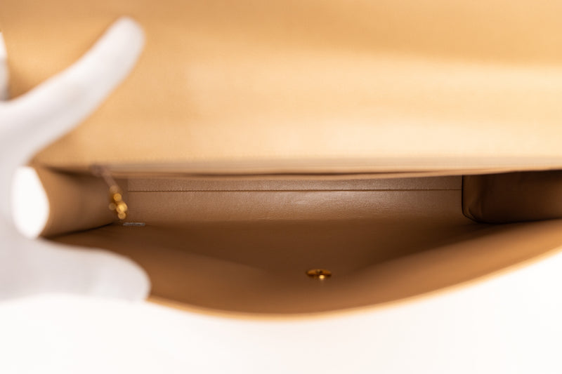 Chanel Tan Caviar Leather Briefcase with Gold Hardware