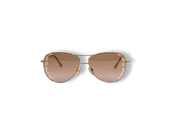 Valentino V101S Lace Brown Aviator Sunglasses