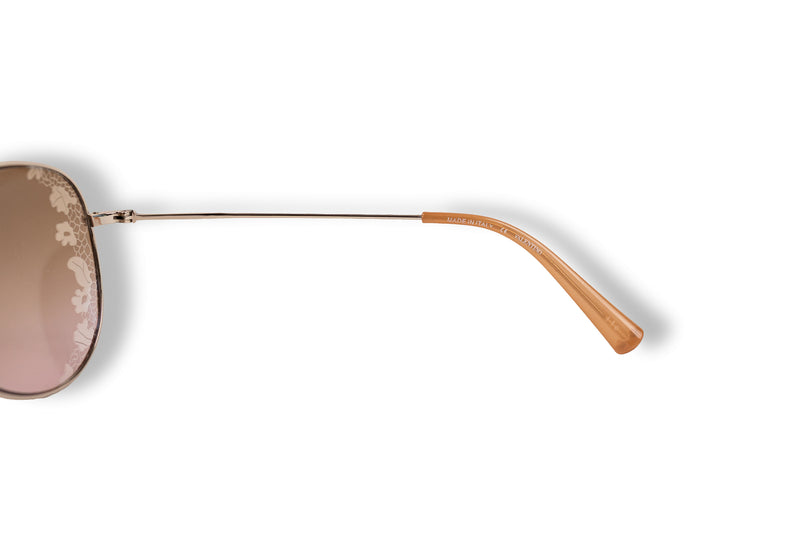 Valentino V101S Lace Brown Aviator Sunglasses