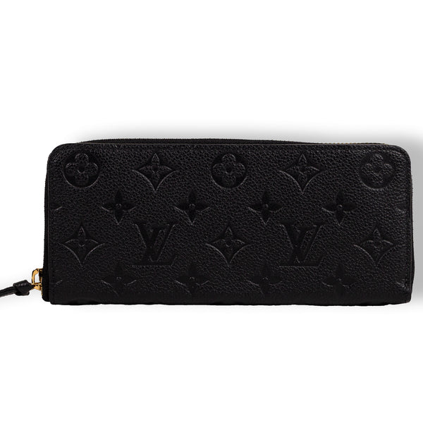 Louis Vuitton Black Clemence Zip Empreinte Leather Wallet GHW – On