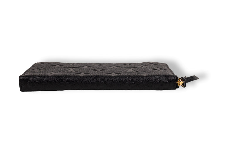 Louis Vuitton Black Clemence Zip Empreinte Leather Wallet GHW