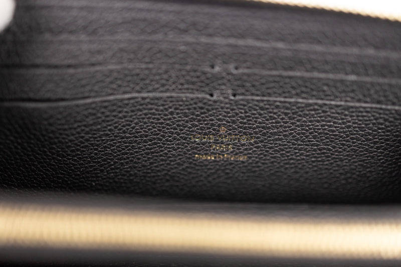 Louis Vuitton Black Clemence Zip Empreinte Leather Wallet GHW