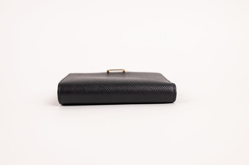 Hermès Black Béarn Wallet GHW
