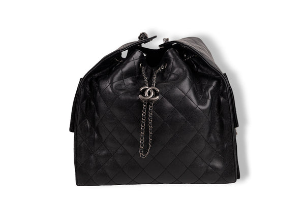 Chanel Black Caviar 26C 30CM Shoulder Bag with Silver Hardware