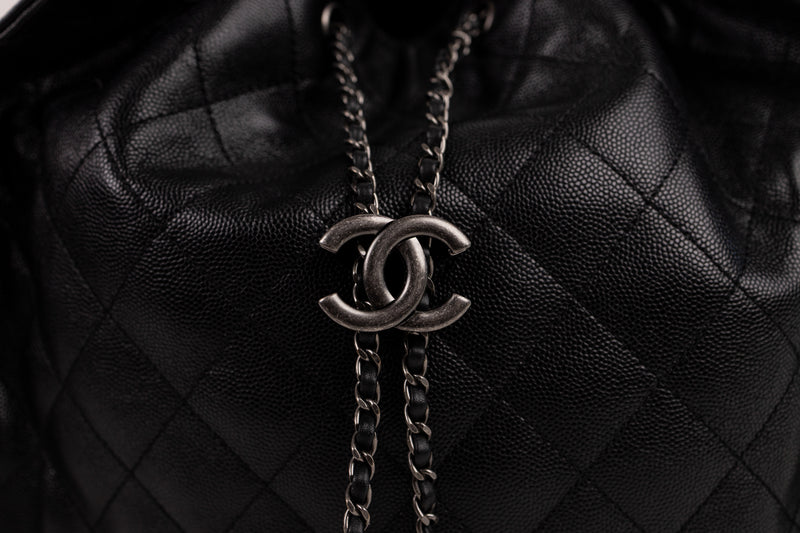 Chanel Black Caviar 26C 30CM Shoulder Bag with Silver Hardware