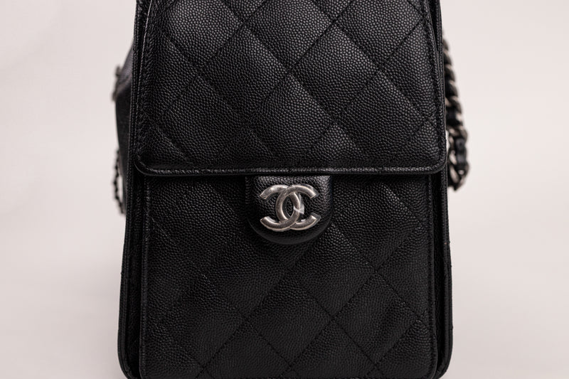 Chanel Black Caviar 26C 30CM Shoulder Bag with Silver Hardware