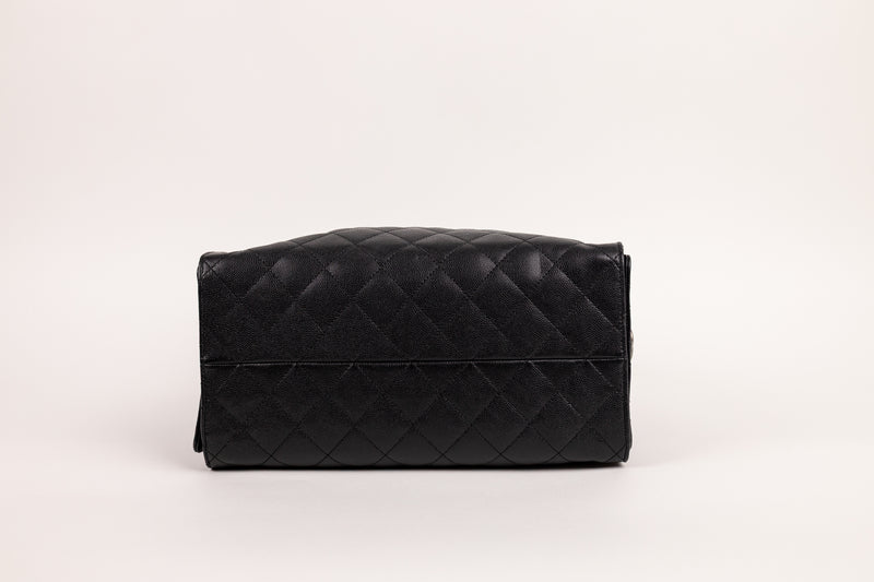 Chanel Black Caviar 26C 30CM Shoulder Bag with Silver Hardware