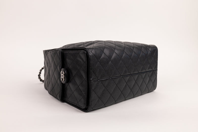 Chanel Black Caviar 26C 30CM Shoulder Bag with Silver Hardware