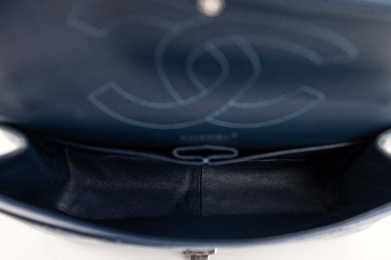 Chanel Dark Blue Patent Reissue 225 Flap Bag with Silver Hardware