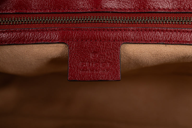 Gucci Black Red Marmont Diagonal Flap G Bag