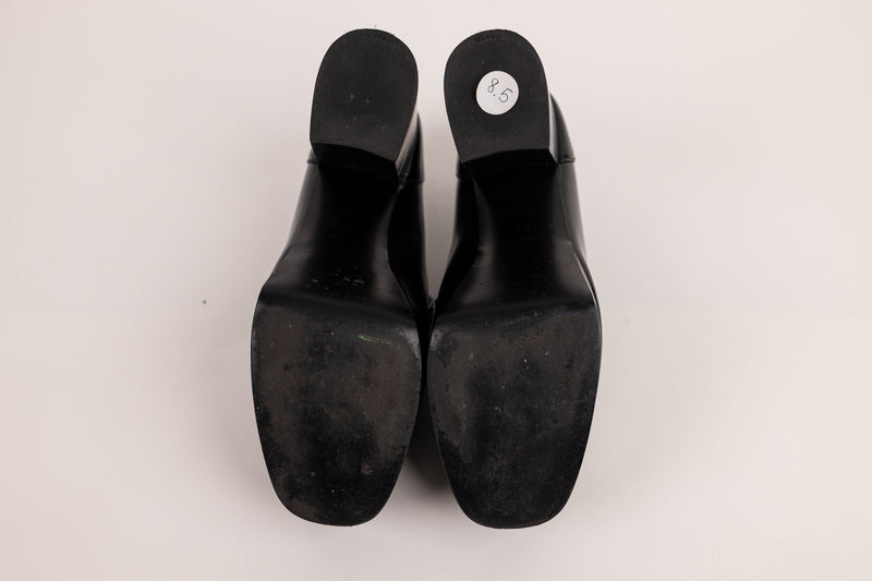 Coach Black Leather Lllyse Platform Heels Size 8.5